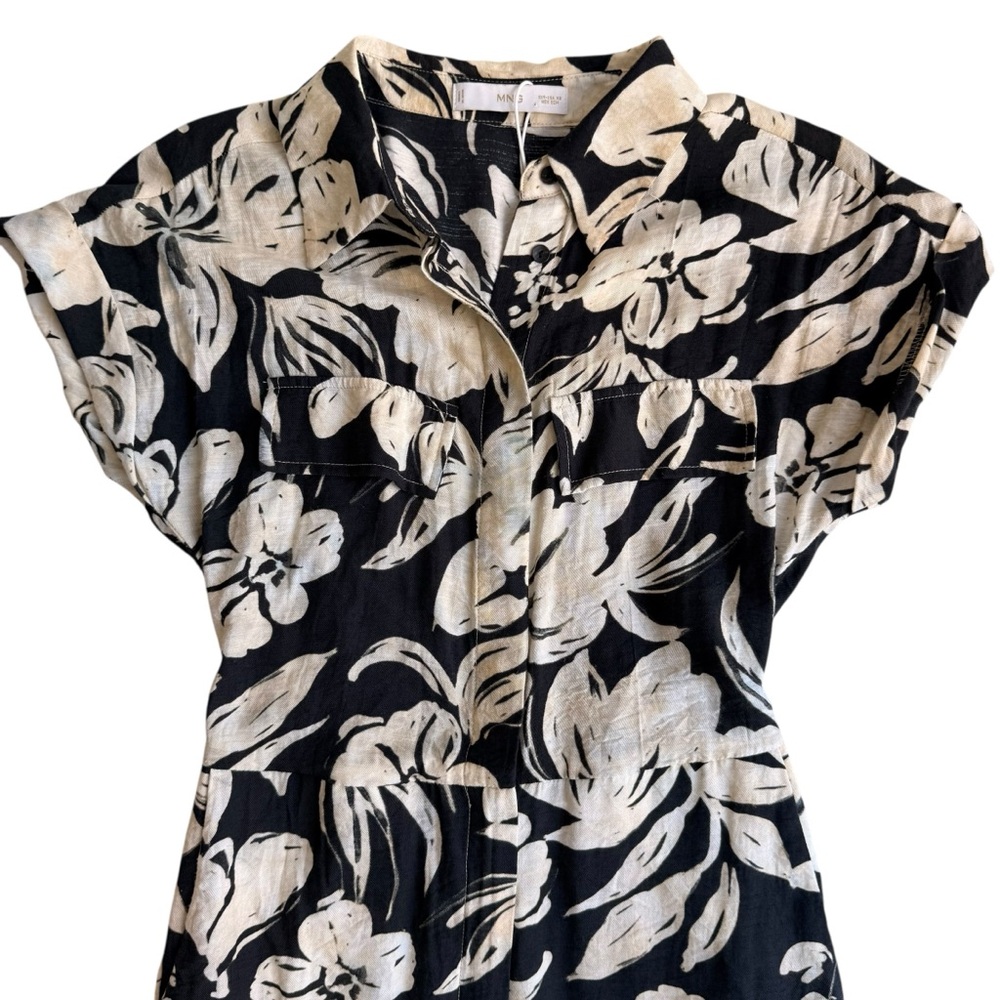 MNG Floral Black and White Jumpsuit XS - Picture 4 of 11